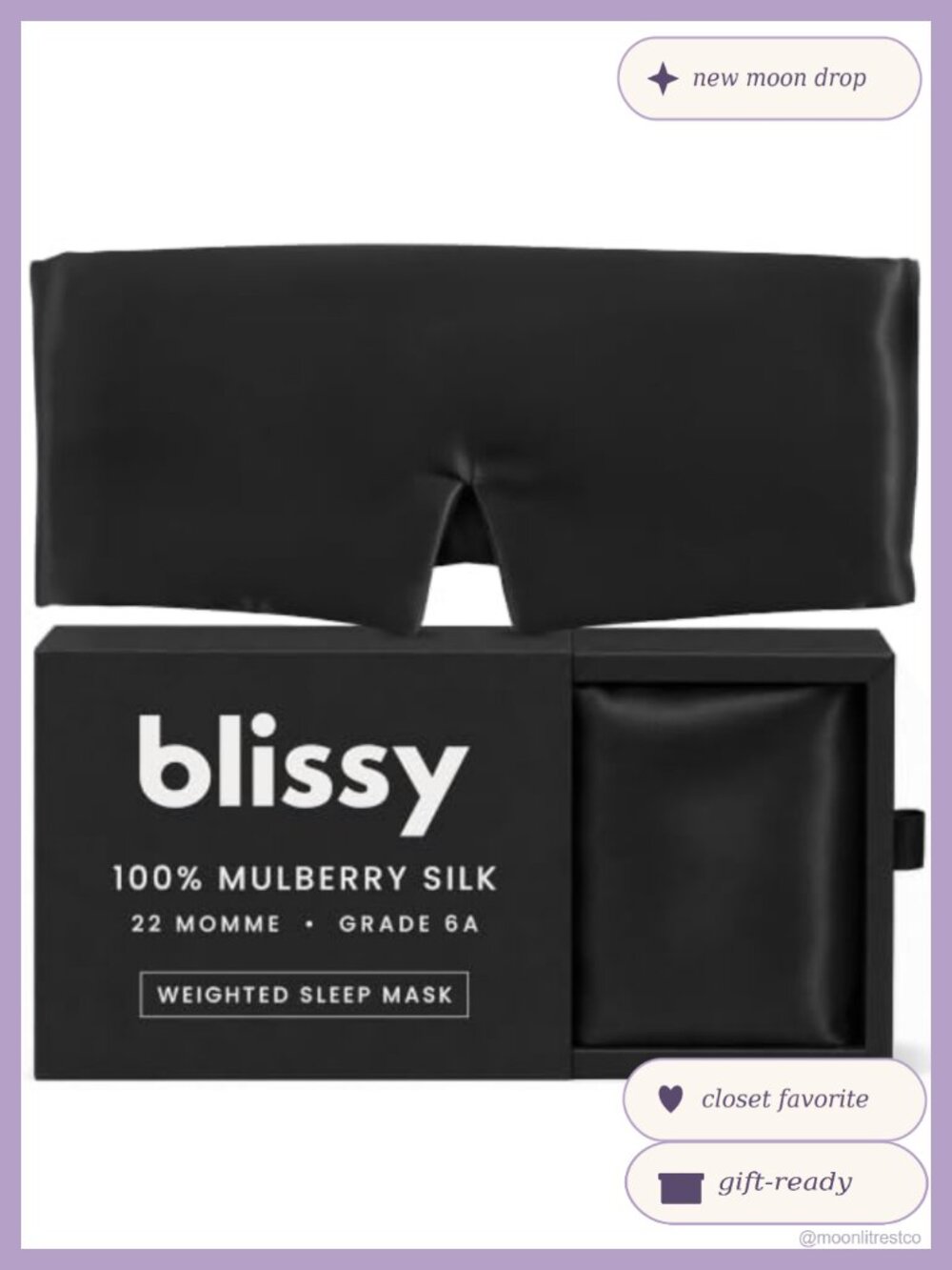 Weighted 22 Momme Mulberry Silk Sleep Mask Blackout Eye Mask